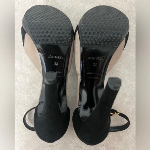 Hermes heels velvet and leather - Picture 4 of 4